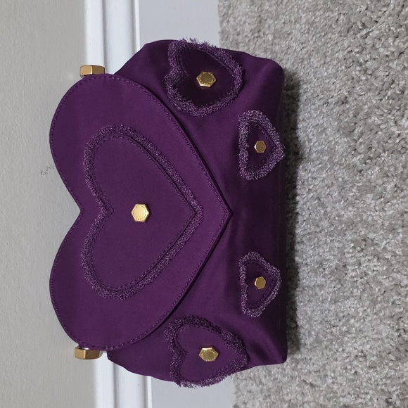 Marc By Marc Jacobs Handbags - Marc by Marc Jacobs Party Girl Heart Clutch Bag Purple